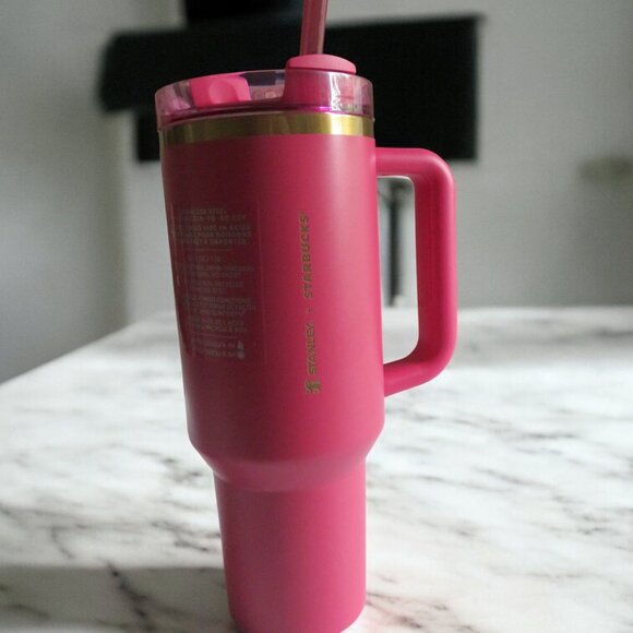 STARBUCKS - STANLEY Tumbler 40 oz Tumbler - Berry Pink Glitter - NWT - Picture 7 of 12